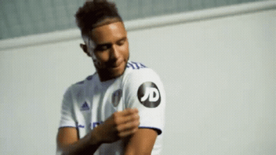 Soccer Player In White Shirt With Black JD Logo GIF