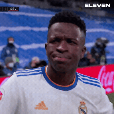 Soccer Player In White Shirt With Blue Stripes And Adidas GIF