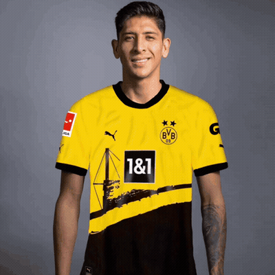 Soccer Player In Yellow And Black BVB Jersey GIF