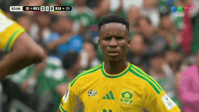 Soccer Player In Yellow And Green Jersey With Crowd GIF