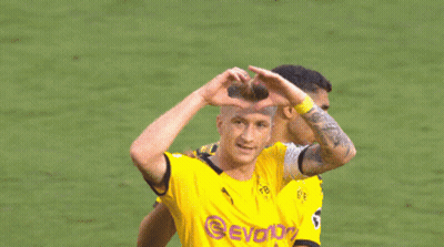 Soccer Player In Yellow BVB Jersey GIF