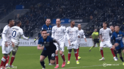 Soccer Player In Yellow Evonik Jersey GIF