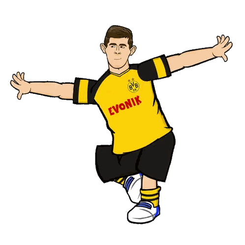 Soccer Player In Yellow Jersey Evonik Sticker