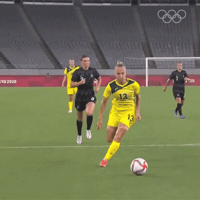 Soccer Player In Yellow Jersey Number 13 GIF