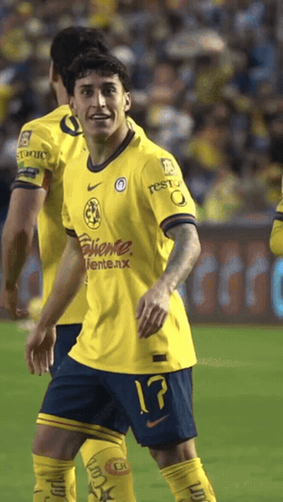 Soccer Player In Yellow Jersey Number 17 GIF