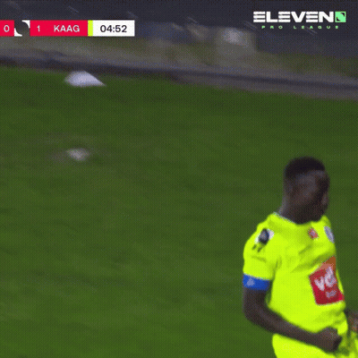 Soccer Player In Yellow Jersey Score 1-0 GIF