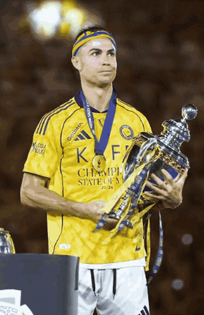 Soccer Player In Yellow Koff Shirt GIF