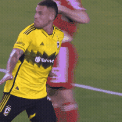 Soccer Player In Yellow Nationals Shirt GIF