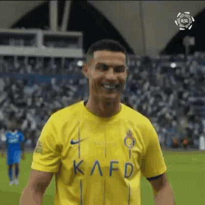 Soccer Player In Yellow Shirt With Kafd GIF