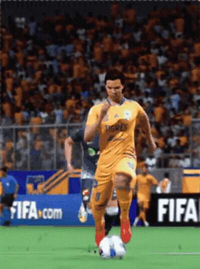 Soccer Player In Yellow Tigres Jersey GIF