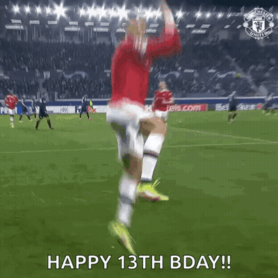 Soccer Player Jumping Happy 13Th Bday GIF
