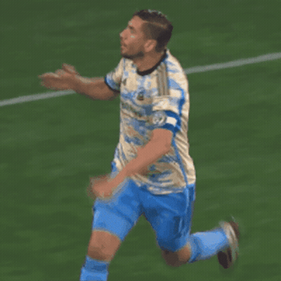 Soccer Player Jumping In Adidas Shirt GIF
