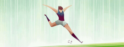 Soccer Player Jumping With Arms Outstretched GIF