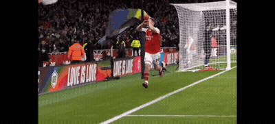 Soccer Player Jumping With Banner Love Is Love GIF