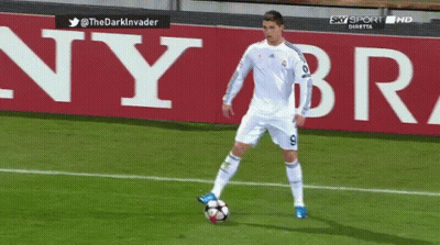Soccer Player Kicking Ball At Sky Sport Sign GIF