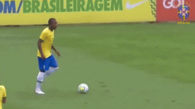 Soccer Player Kicking Ball By Brasileiragem Sign GIF