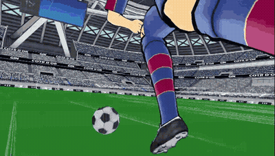 Soccer Player Kicking Ball Cote D' Or Stadium GIF