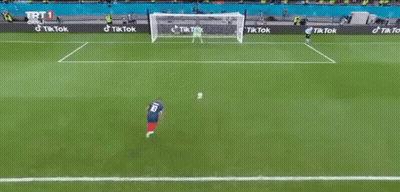 Soccer Player Kicking Ball Into Goal GIF