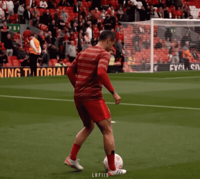 Soccer Player Kicking Ball With Lrfi19 Sign GIF