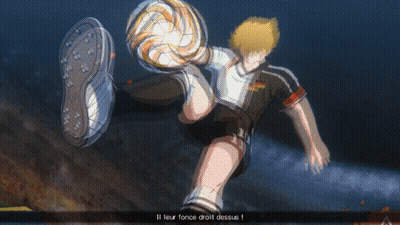 Soccer Player Kicking Il Leur Force Droit Dessus GIF