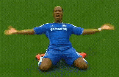 Soccer Player Kneeling In Blue Samsung Jersey GIF