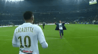 Soccer Player Lacazette Wearing Number 10 Jersey GIF
