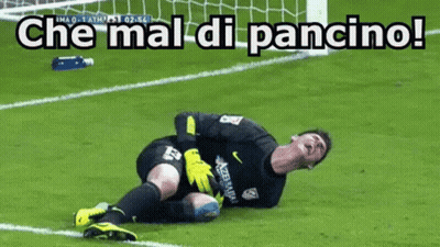 Soccer Player Laying On Field Che Mal Di Pancinol GIF