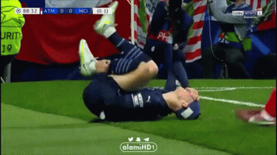 Soccer Player Laying On Ground Score 0-1 GIF