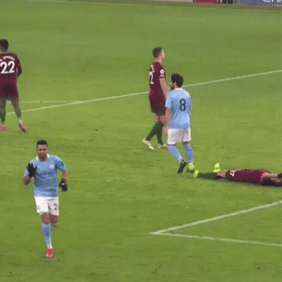 Soccer Player Light Blue Shirt Black Gloves GIF