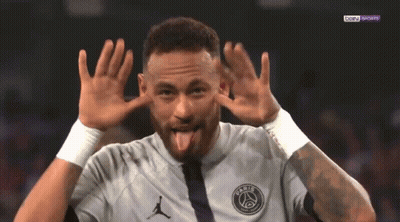 Soccer Player Making Funny Face In Paris Jersey GIF