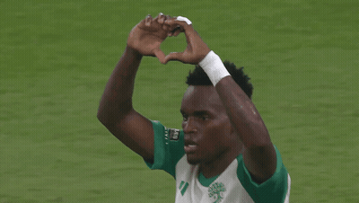 Soccer Player Making Heart Shape With Hands GIF