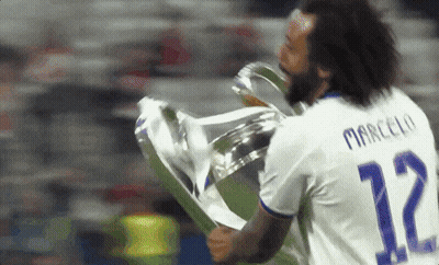 Soccer Player Marcelo Holding Trophy GIF
