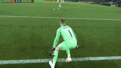 Soccer Player Number 1 Kneeling GIF