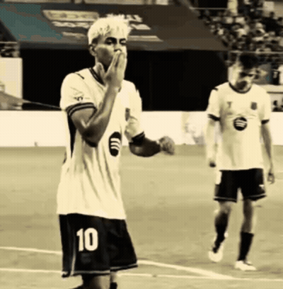 Soccer Player Number 10 Blowing Kiss GIF