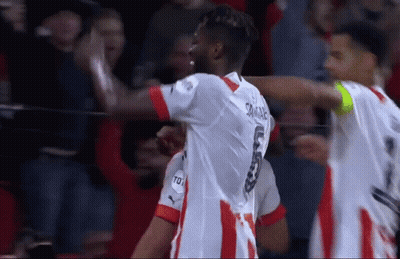 Soccer Player Number 10 Celebrating With Teammates GIF