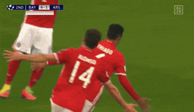 Soccer Player Number 10 Hugging Another Player GIF