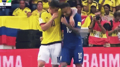 Soccer Player Number 10 Hugging Teammate GIF
