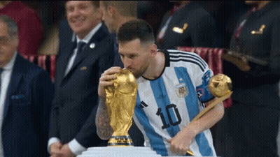 Soccer Player Number 10 Kissing Trophy GIF