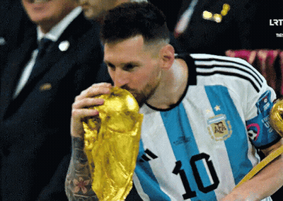 Soccer Player Number 10 Kissing Trophy GIF