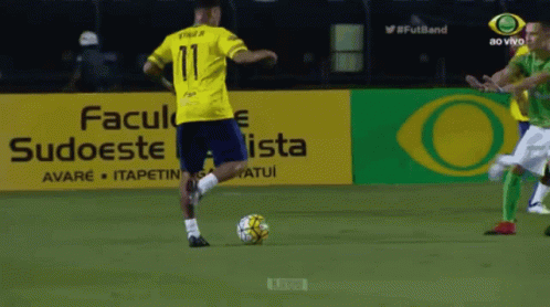 Soccer Player Number 11 Kicking Ball GIF