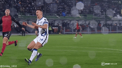 Soccer Player Number 14 Kicking Ball GIF
