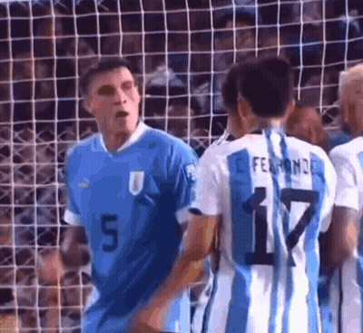 Soccer Player Number 17 Talking To Another Player GIF