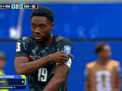 Soccer Player Number 19 Adjusting Armband GIF