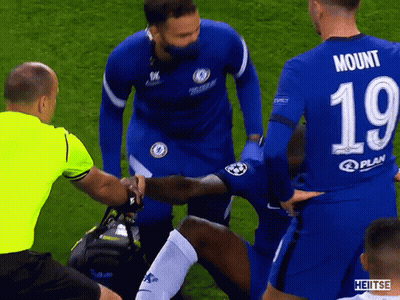 Soccer Player Number 19 Helped Off Field GIF