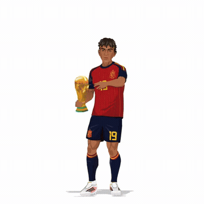 Soccer Player Number 19 Holding Trophy GIF