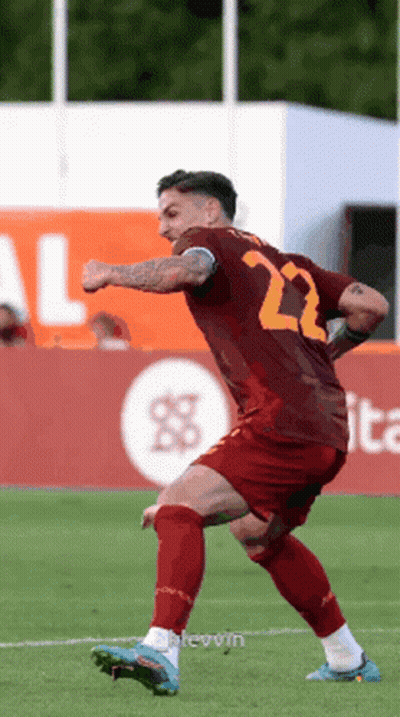 Soccer Player Number 22 Kicking Ball GIF