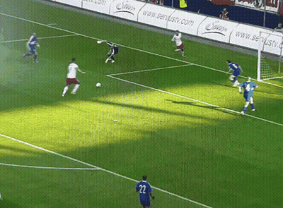Soccer Player Number 22 Watching Ball GIF