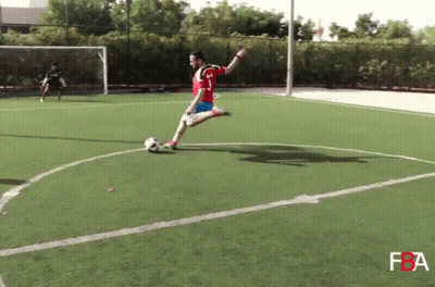 Soccer Player Number 3 Kicking Ball GIF