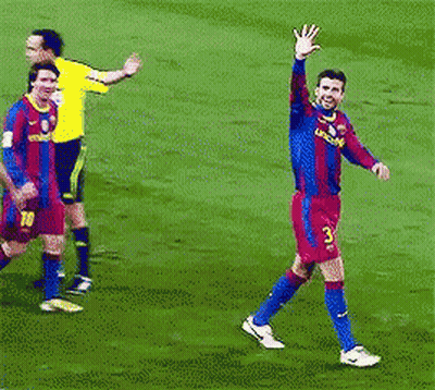 Soccer Player Number 3 Waving GIF