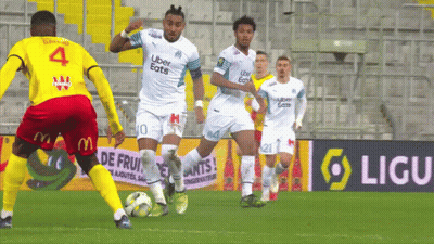Soccer Player Number 4 Kicking Ball GIF